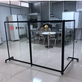 Room divider screen, Hotel use movable acrylic portable divider,aluminum frame clear divider customized