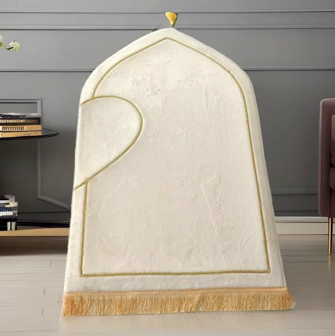Tappetino da preghiera da viaggio pieghevole personalizzato con borsa, antiscivolo, spesso e imbottito in poliestere, per la preghiera islamica durante il Ramadan e l'Eid._voghion.com