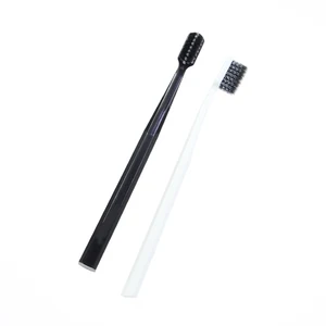 Factory Wholesale Couple Toothbrush Modern Sprial Bristles Black and White Two Bristle Colors Custom Tooth Brush