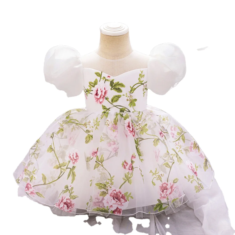 MQATZ Toddler Girls Floral Print Birthday Dress - L2262XZ