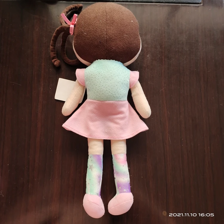 OEM Shape Customization Logo Handmade Soft Smiling Stuffed American Dolls for Girls Kids Plush Baby Stuffed Toys