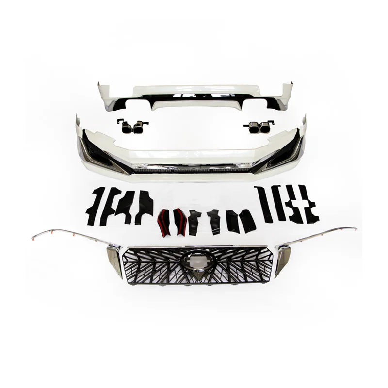 TDCMY High Quality Mstyle Car Body Kits Front and Rear Surround Kit with Lights for Toyota Prado 2018-2020 FJ150