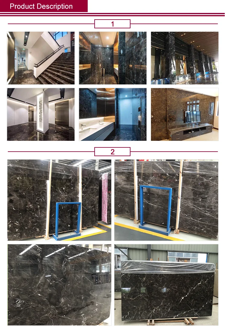 Stair Toilet Office Commercial Flooring Marble High Quality luxury  Dark Emperador Marble Polished Surface Finishing Marble