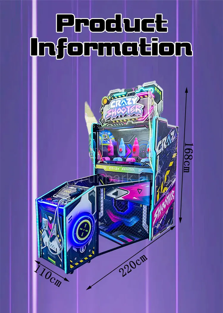 FunPark New Design Metal Arcade Game Crazy Shooter Gun Shooting Simulator Coin Operated Games details
