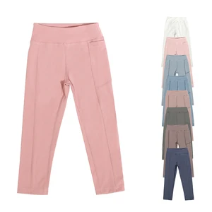 Hot Style with Embroidery Kids Clothes Nylon Girl's Clothing Girl Fitness Wear Sports Trousers Kids Yoga Pant Leggings