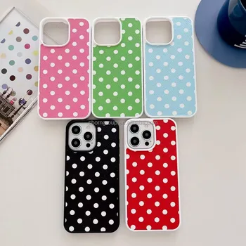 New Fashion Design Polka Dots Mobile Phone Case for iPhone 16 15 14 Pro Max Customized Design Phone Cover Phone 13 12 11