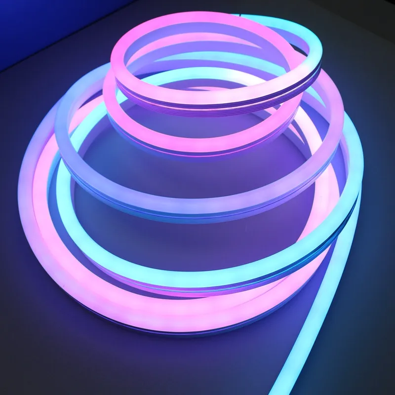 14MM 16MM 18MM 20MM RGB Round Rope Light 360 Degree RGB DMX LED Neon Flex 24V
