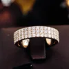 Bague en or jaune 10K avec diamant de laboratoire
