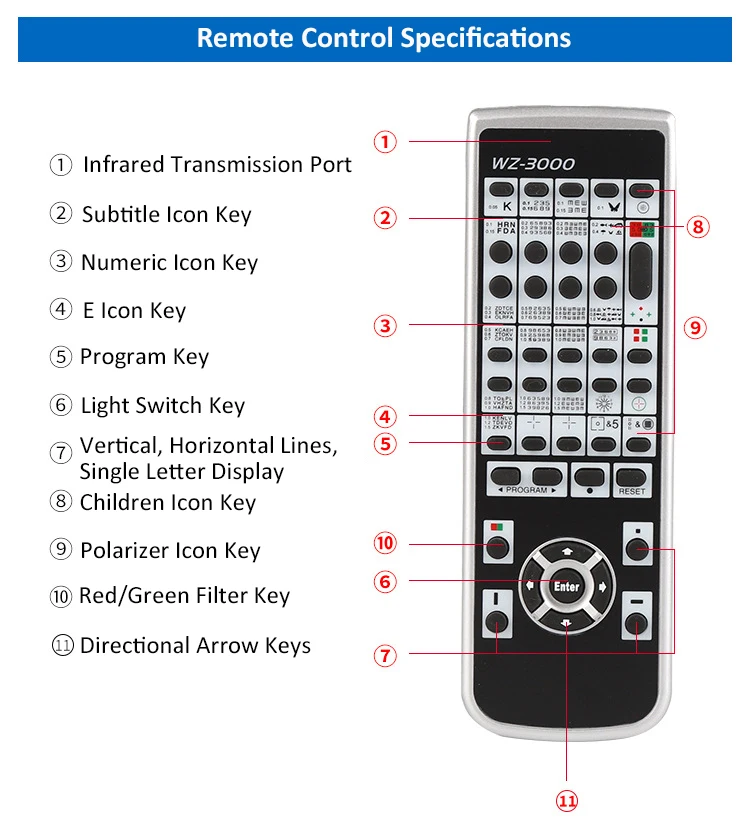 Rightway Brand Auto Chart Projector WZ3000B Ophthalmic Eye Auto Chart Projector Complete 3D polarized Red and Green Lens