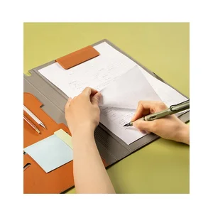 Custom A4 PU Leather Portfolio Magnetic Clipboard Erasable Document Organizer for Business Conference Folders Filing Products
