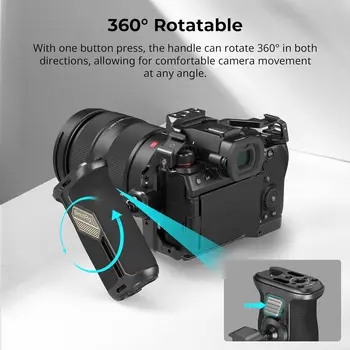 SmallRig Push-Button Rotating NATO Side Handle for Left and Right Hand, 360 Rotatable Side Handle with Anti-Slip Silicone-4359 detail image
