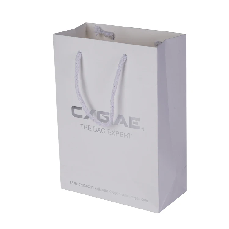 Luxury Shopping White Kraft Paper Bag with Handle - Cxgiae