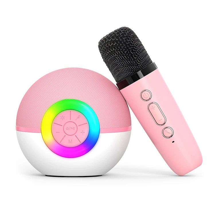 Máquina de karaoke para niños, mini altavoz Bluetooth portátil con 2 micrófonos inalámbricos, juguetes de karaoke regalos con luces interactivas y sonido para niñas, niños y adultos, fiesta en casa Máquina de karaoke para niños, mini altavoz Bluetooth portátil con 2 micrófonos inalámbricos, juguetes de karaoke regalos con luces interactivas y sonido para niñas, niños y adultos, fiesta en casa