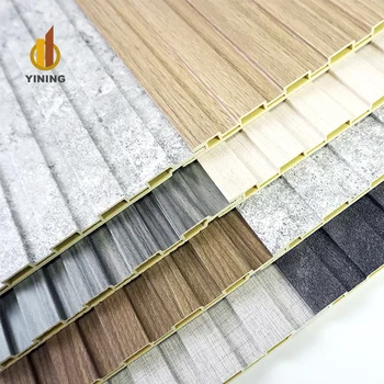 YINING Pvc Covering Panel Modern Interior Art Louver Decorative 3d Fluted Wpc Wall Panels For Wall Or Ceiling