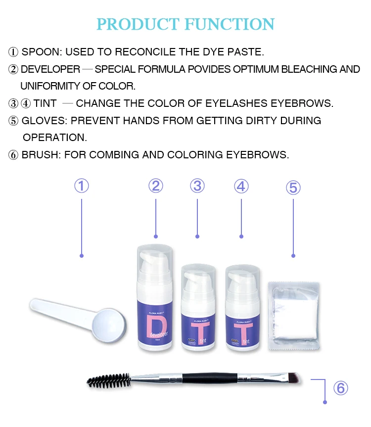 Wholesale Custom logo Brow Tint Home Eyebrow Dye Kit Tinting Eyebrow Products