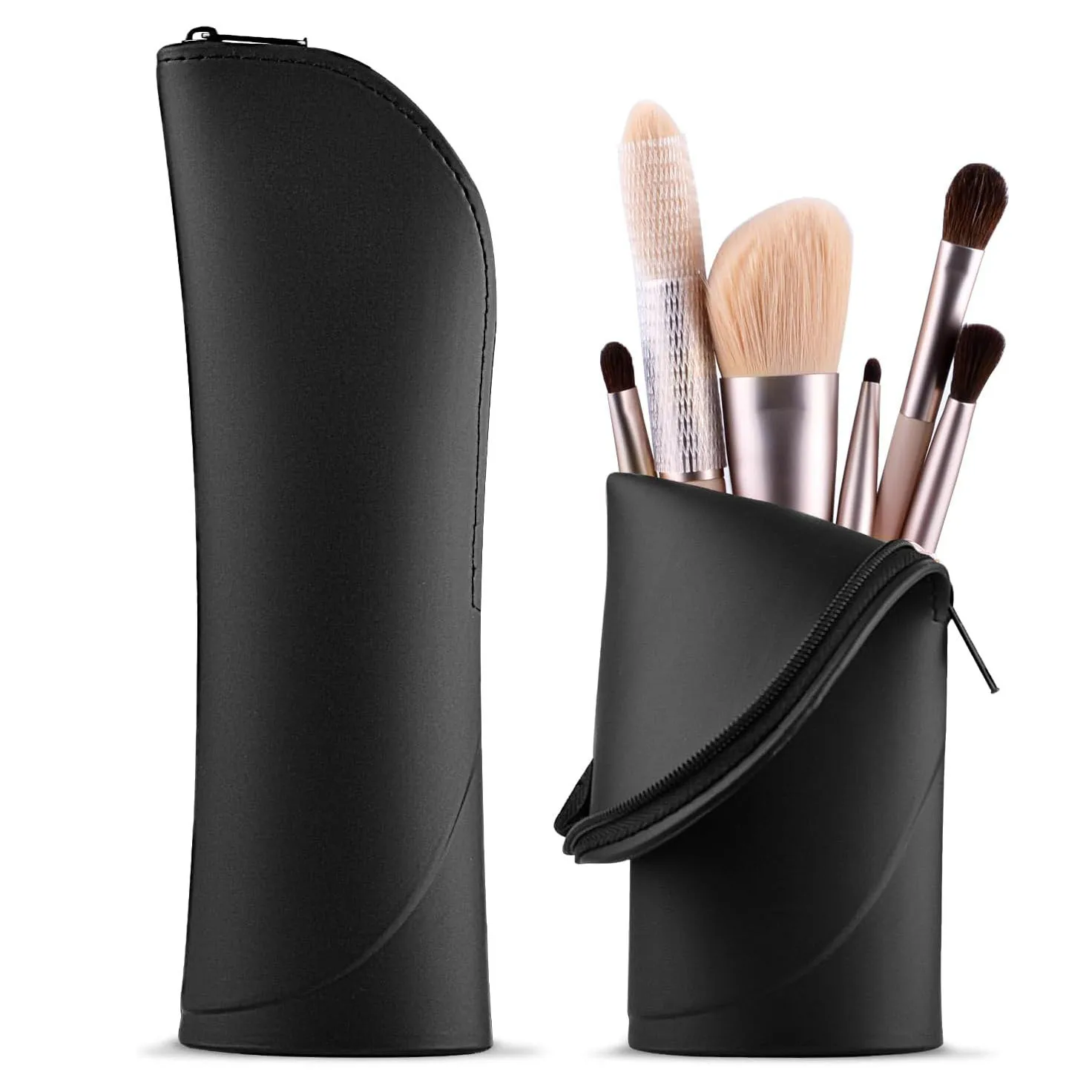 Custom Logo Skincare Travel Beauty Small Cosmetic Pouch Silicone Makeup Brush Bag