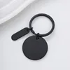 Black  30mm  round small long key ring