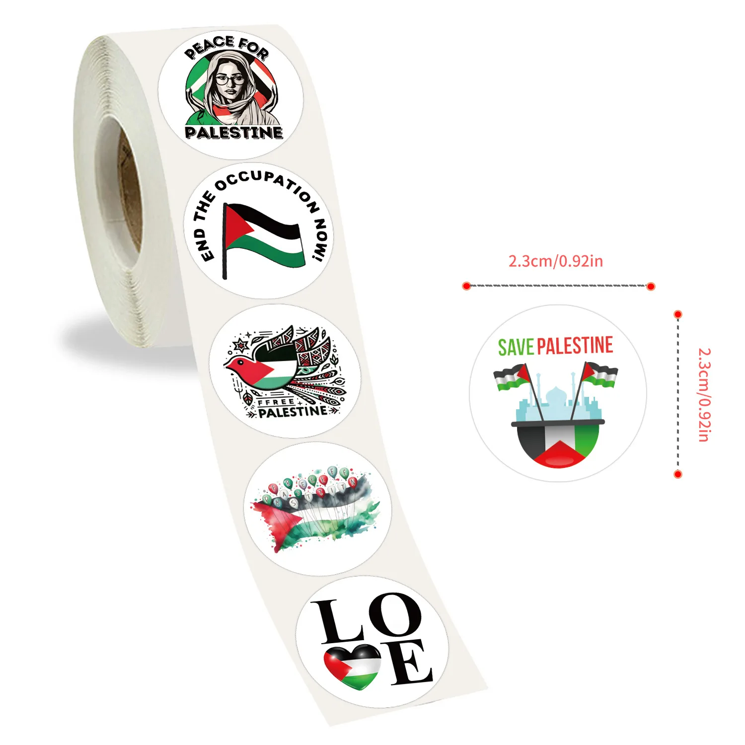 Adesivi Palestina Gratis GoaePode Rotolo Di Adesivi Della Palestina, 1000 Pezzi, Adesivi A Bandiera Della Palestina - 9