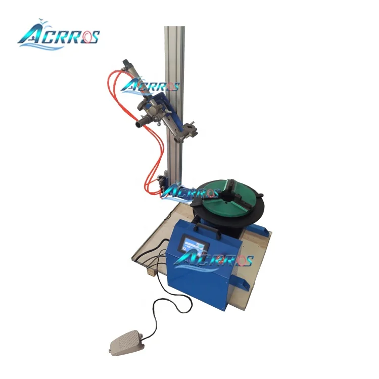 Automatic Rotating Welding Turntable 2 Axis Welding Positioner 100Kg With Torch Holder Chuck