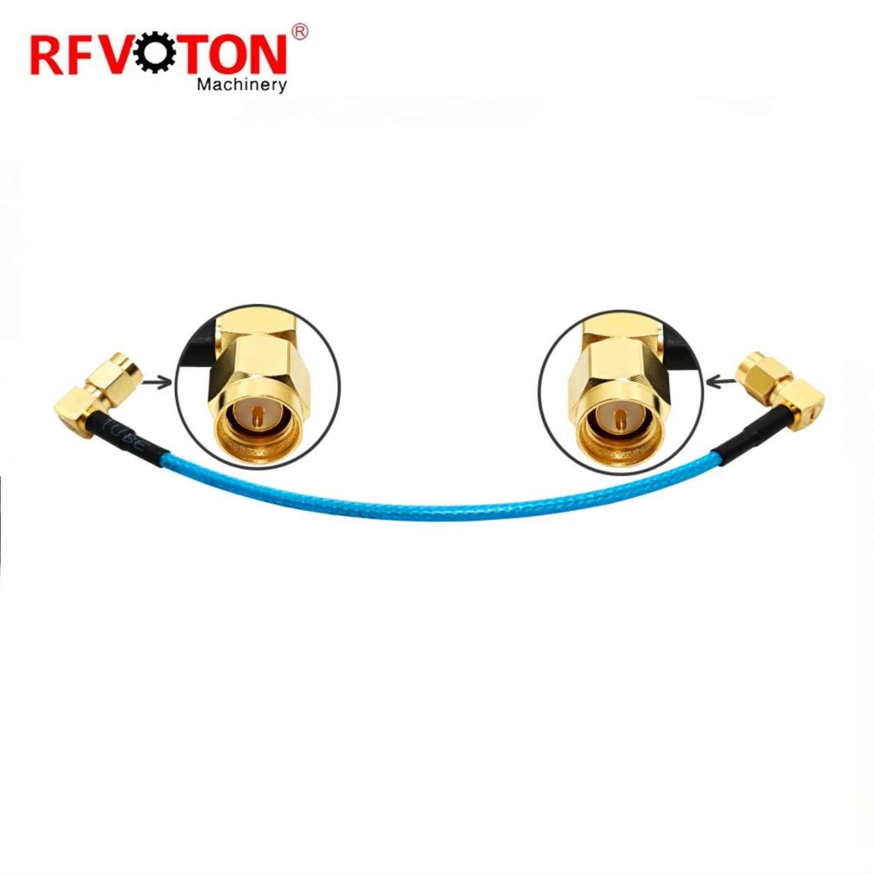 Factory Supply SMA Male RA Right Angle to SMA Male Plug Blue 90 Degree Elbow Rg316 Rf Coaxial Jumper Cable Assembly  in Stock