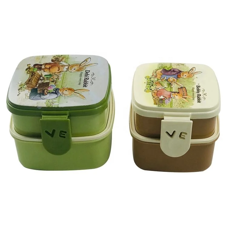 1pc Home Cartoon Lunch Box Food-grade Pp Material School Kids