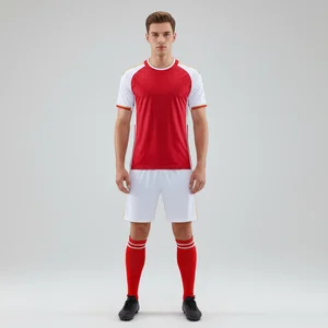 Version Football Jerseys Sets High-quality 100% Polyester Quick Dry Soft & Breathable for Men's Training Fitness