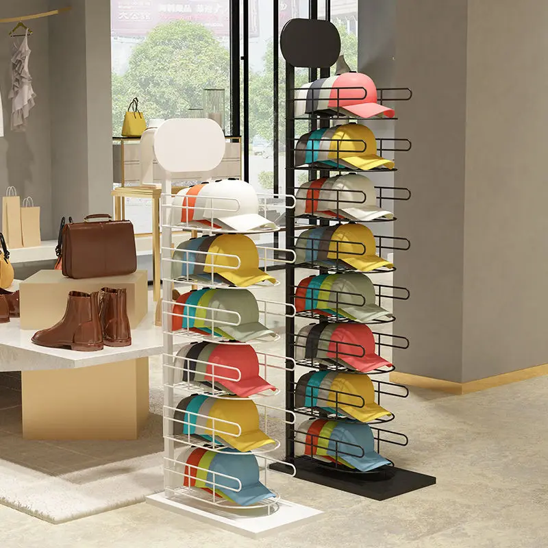 Supermarket Hat Cargo Rack Linear Revolving Floor-to-ceiling Seven ...