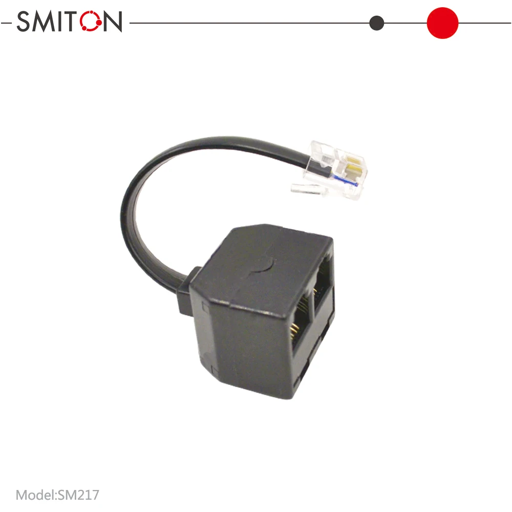 6P6C ADSL Splitter 2 Way Phone Splitter  RJ12 Telephone Splitter