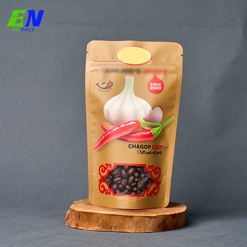 Factory Price Customized Stand up Pouch for Snack Food Spice Window Nut Packaging Zipper Bag Food Snack Doypack