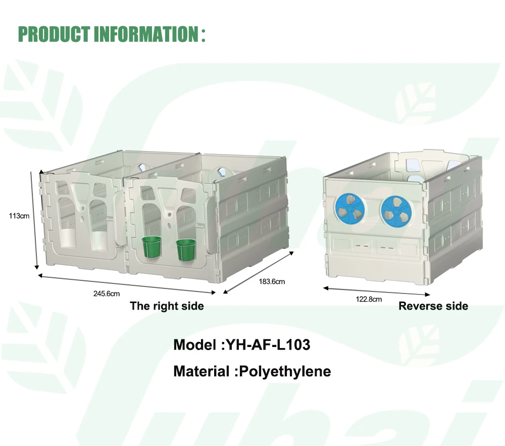 product durable roto molded round calf hutch housing for small animals modular plastic calf pen system for dairy farm calf rearing-2