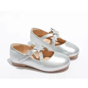 High Quality Factory Fashion Children'S Shoes Little Girl Dance Butterfly Knot Shoe Flat Girls Casual Dance Shoes