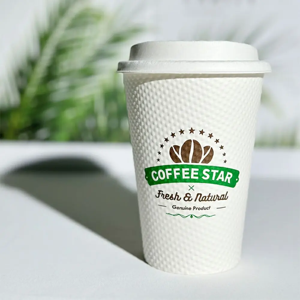 Pointed Embossing Paper Cups Disposable Wholesale Price Paper Cup Design for Drinks Kraft Paper Cup