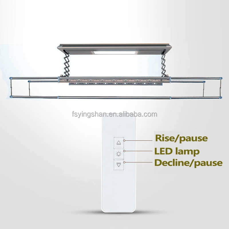Modern Home Remote Control Electric Clothes Drying Rack Smart Wall Ceiling Lifting Automatic Retractable Aluminum Pull Hanger