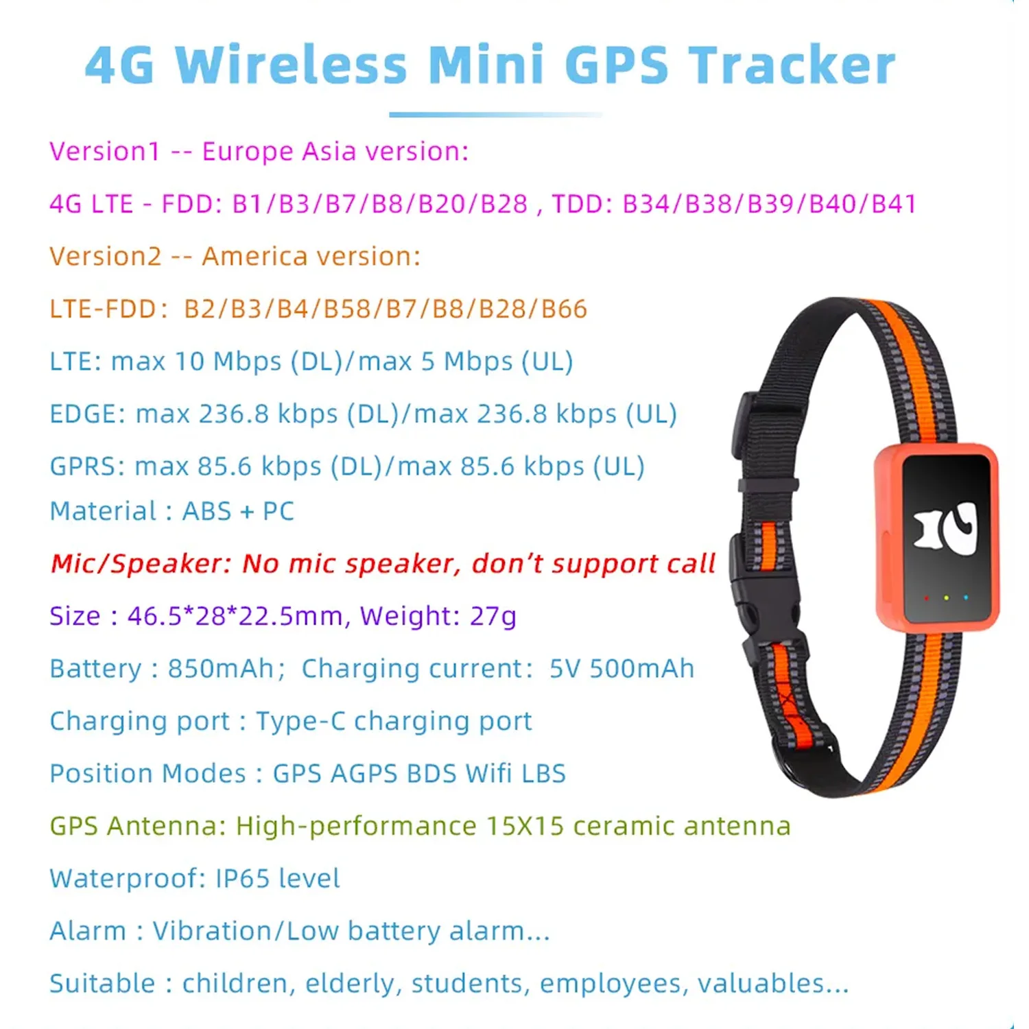 4G LTE Smart Dog GPS Tracker Real-Time Tracking for Dog/Cat/Pets ...