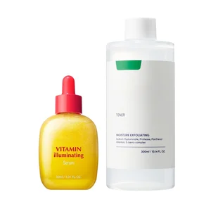 Korean Euqqall Wholesale Moisture Exfoliating Brightening Protease Sodium Hyaluronate Vitamin 300ml Toner