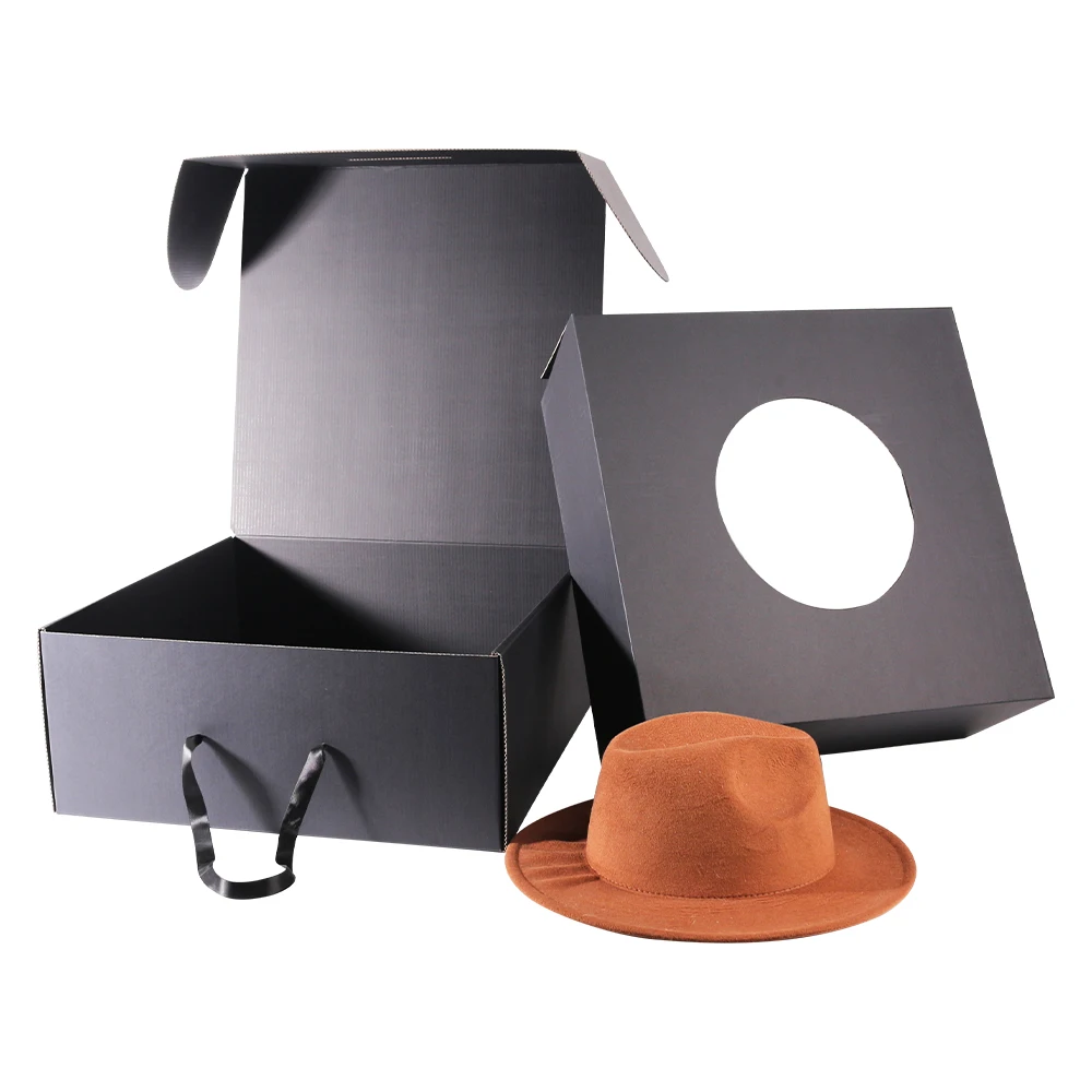Trucker Hat and Scarf Cowboy Hat Box Packaging Hat Round Shaped Insert ...