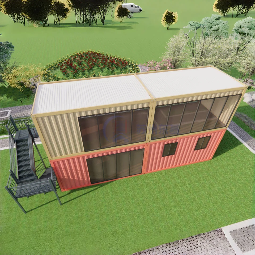 منزل حاويات جاهز من الصلب المموج، مبيعات مصنع حاويات شحن معيارية متنقلة للاستخدام في مقهى أو فندق أو فيلا