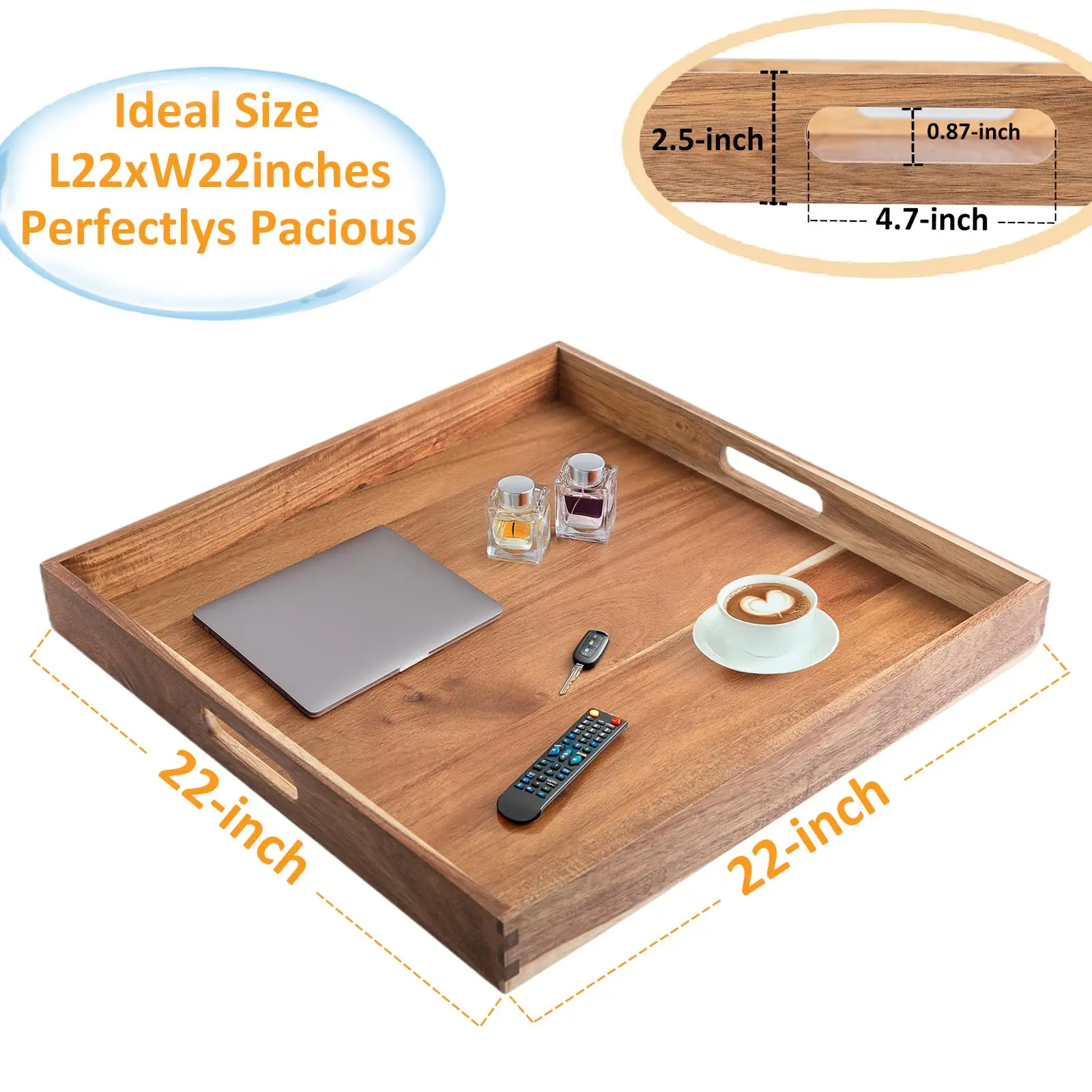 product custom wood serving tray handmade rustic wooden platter with handles for coffee table bar  kitchen food safe serving board-10