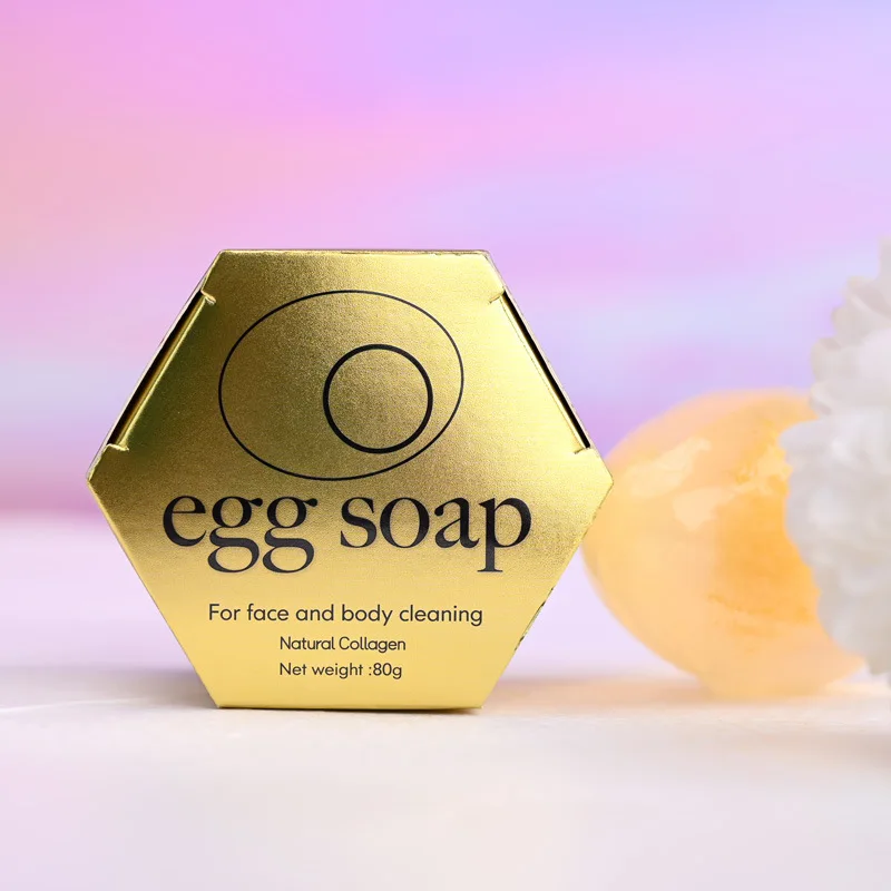 Custom Logo Handmade Natural Moisturizing Design Organic Collagen Egg Yolk White Face Gold Soap for Whitening Face and Body