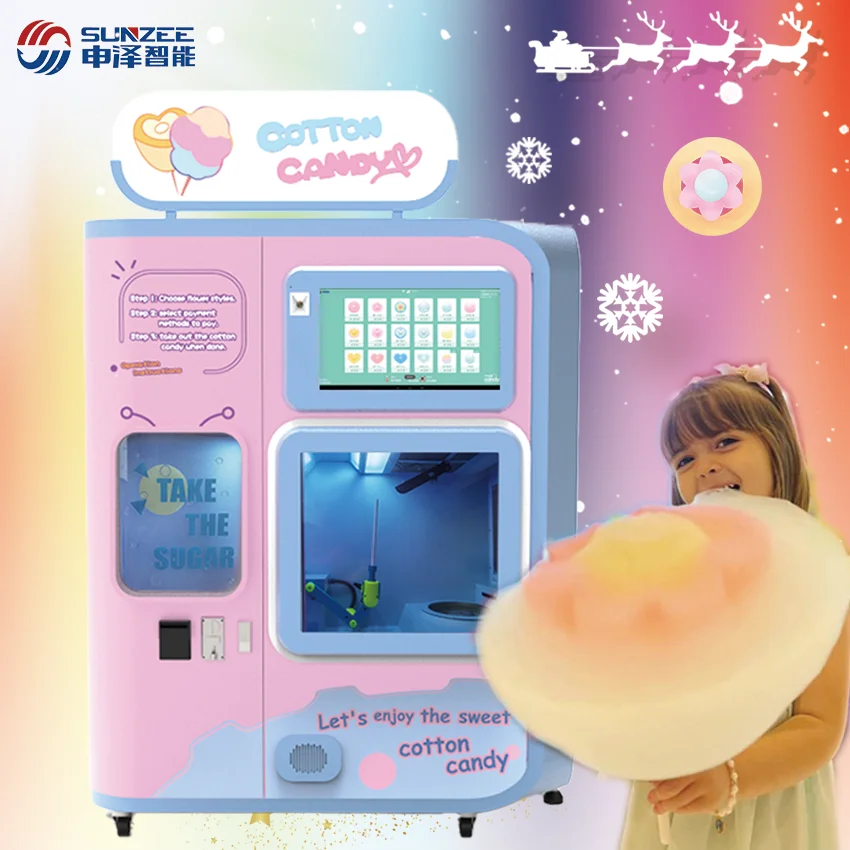 Máquina de venda automática de algodão doce de alta qualidade, robô de algodão doce, máquina de venda automática de algodão doce