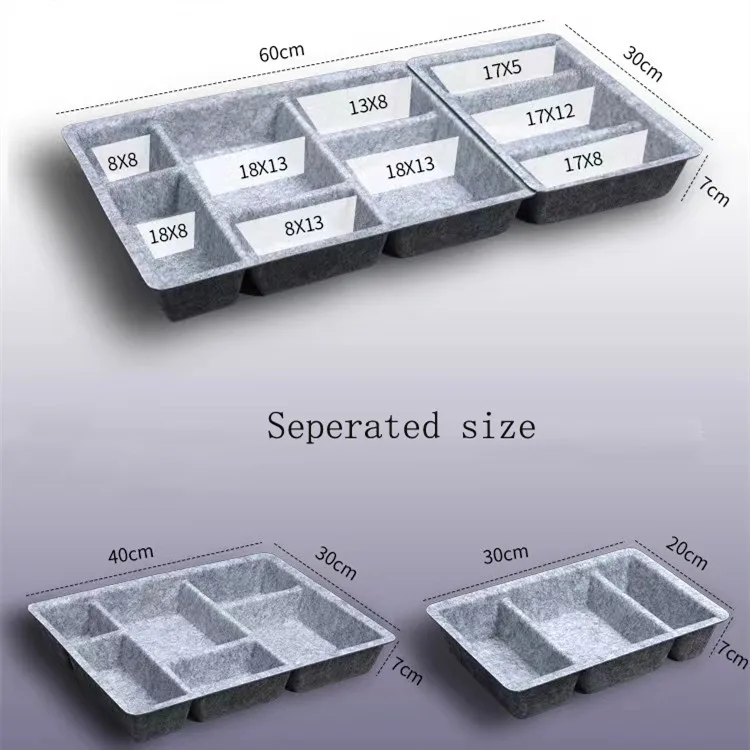 Eco Friendly Polyester Felt Mini Drawer Closet Organizer Set for Sundries
