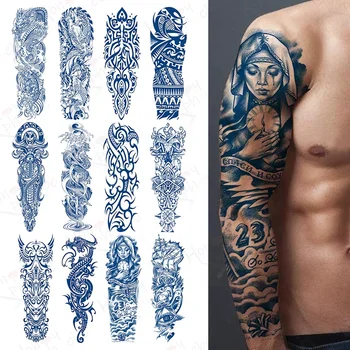 Honey Phoebe GZQB Herb Juice Ink Full Arm Sleeve Temporary Tattoo Stickers Tattooing Last 15 Days For Men Women Sticker