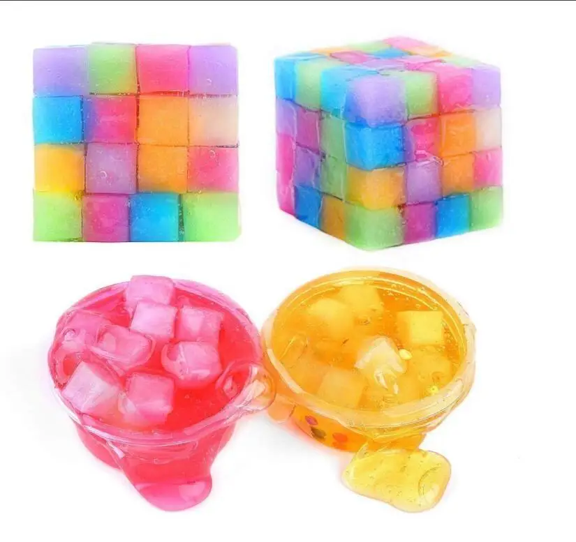 Simulation Fruit Jelly Cube Sponge for Slime Mixed DIY Accessories