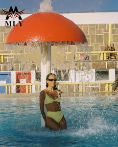 MLY Custom High Waist Triangle Women's Micro Bikini Sexy Swimwear Set for Swimming Suit