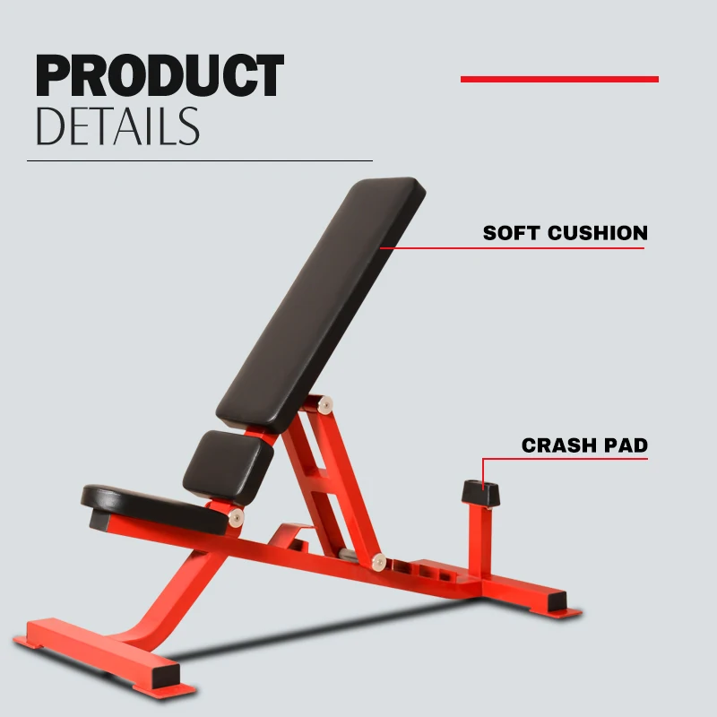 Коммерческий тренажерный зал оборудование здания тела YW-1606 настраиваемая скамья для пресса