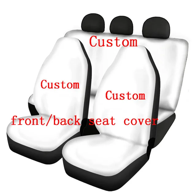 Custom Photo Car Seat Covers 4 Piece Full Set Sublimation Car Seat Cover Blank Customized Front and Rear Bench Universal Fit