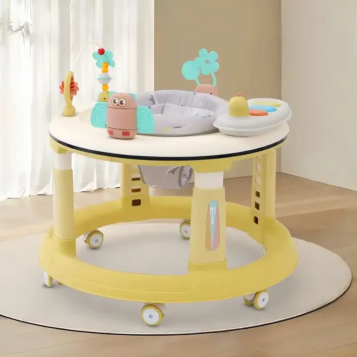 Baby Walking Learning 360 Degree Rotating Plastic Baby Walker High Quality Mew Design Plastic Round Toddler Walker With Music Se