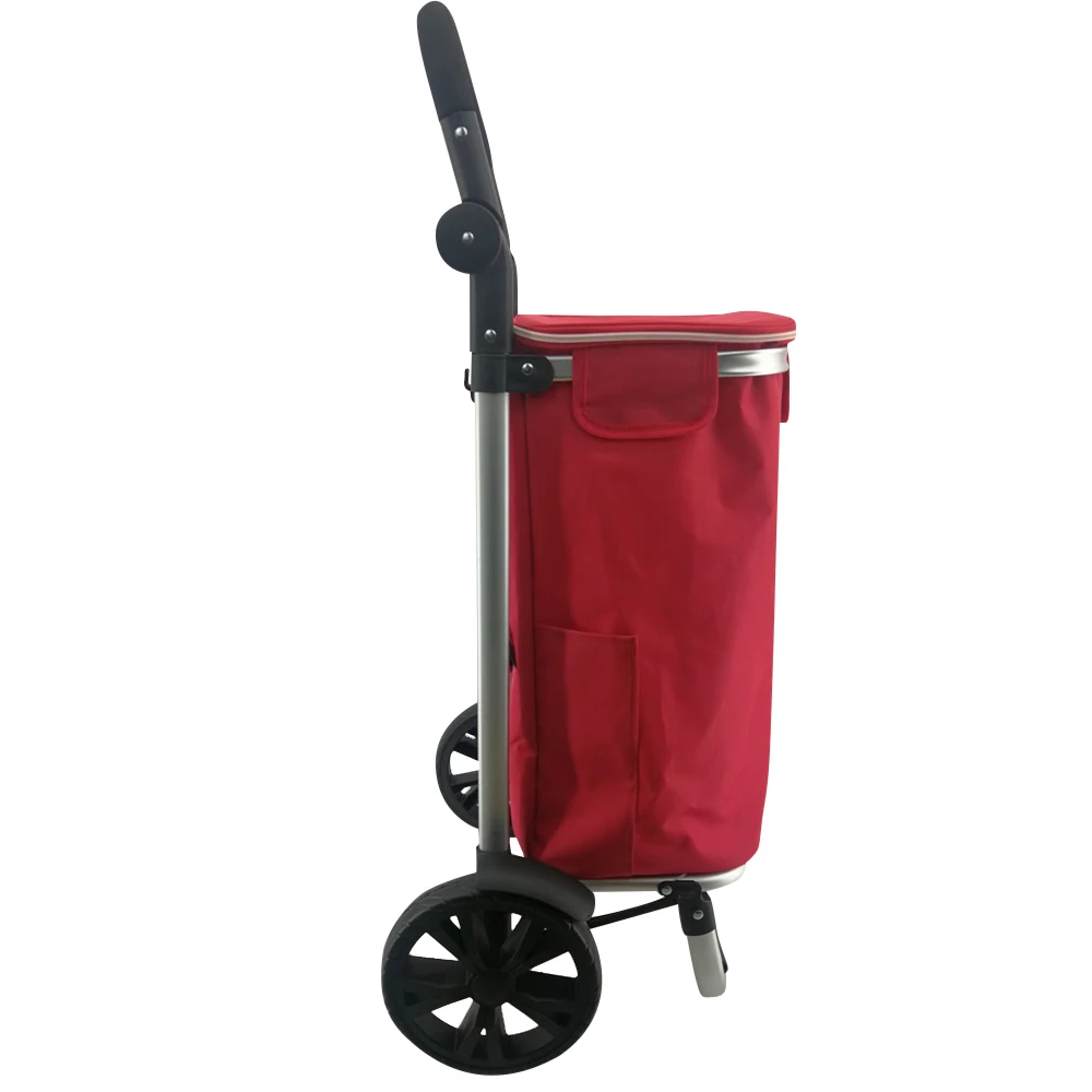 Handle Folding Grocery Shopping Bag Trolley with Big 21cm Wheel
