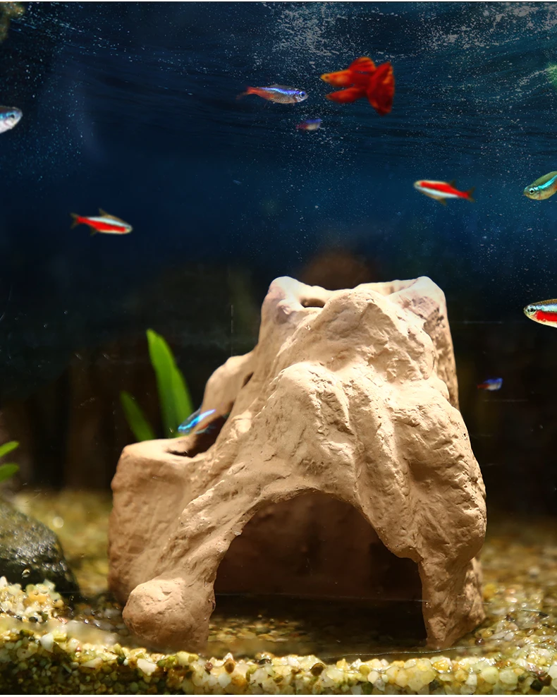 Pet Fish Creative Decoration Shrimp Aquarium Ceramics Rock Cave