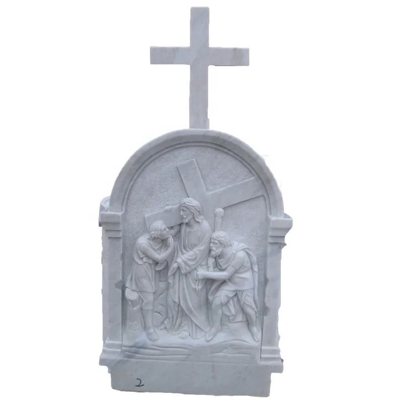 Custom Religious Church Hand Carved Marble Niche With Statue